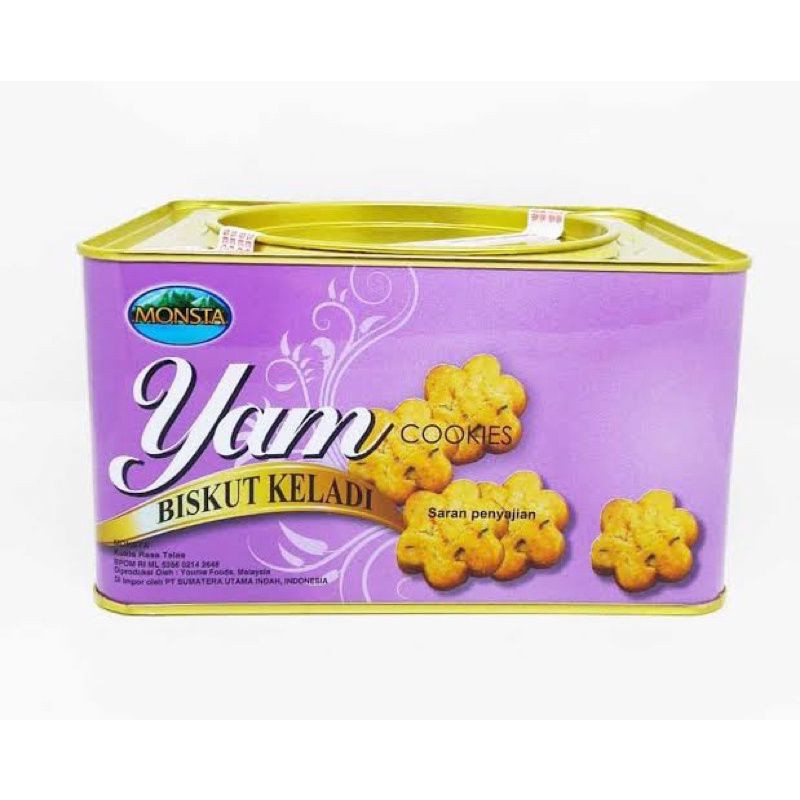 

Lovely Back - MONSTA Yam Cookies 700 gr Kaleng Biskuit Keladi Malaysia Khusus Ojol