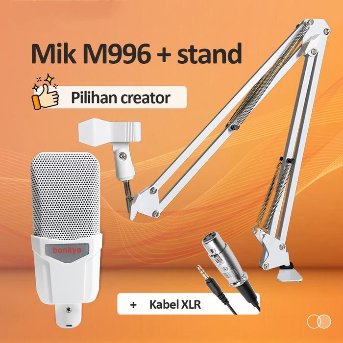 Bonkyo M996 Mikrofon Kondensor Mikrofon Persegi Kartu Suara Mikrofon Persegi Rekaman Komputer Mic