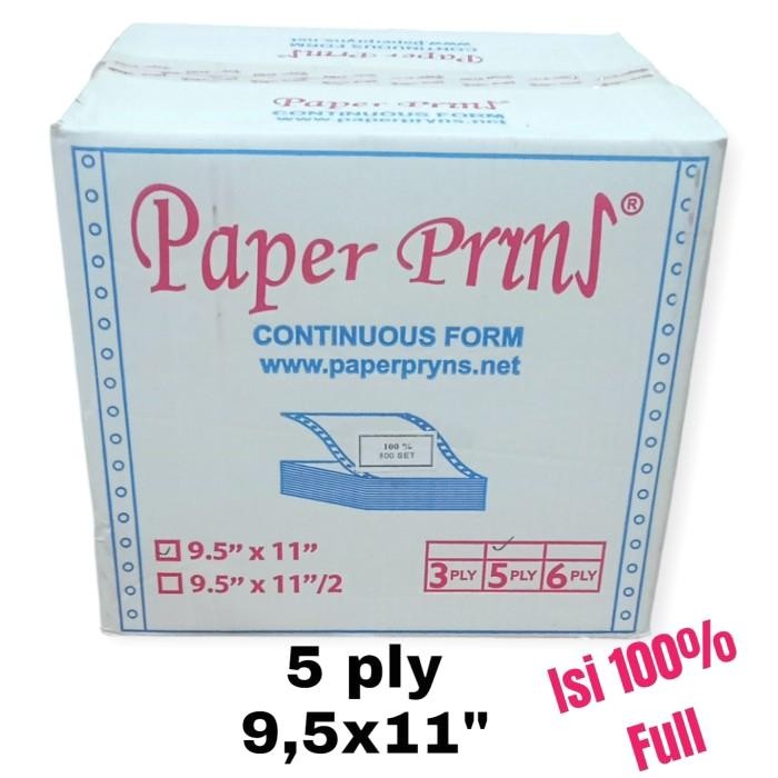 

Kertas Continuous form 5ply 9.5x11" isi full 500 set