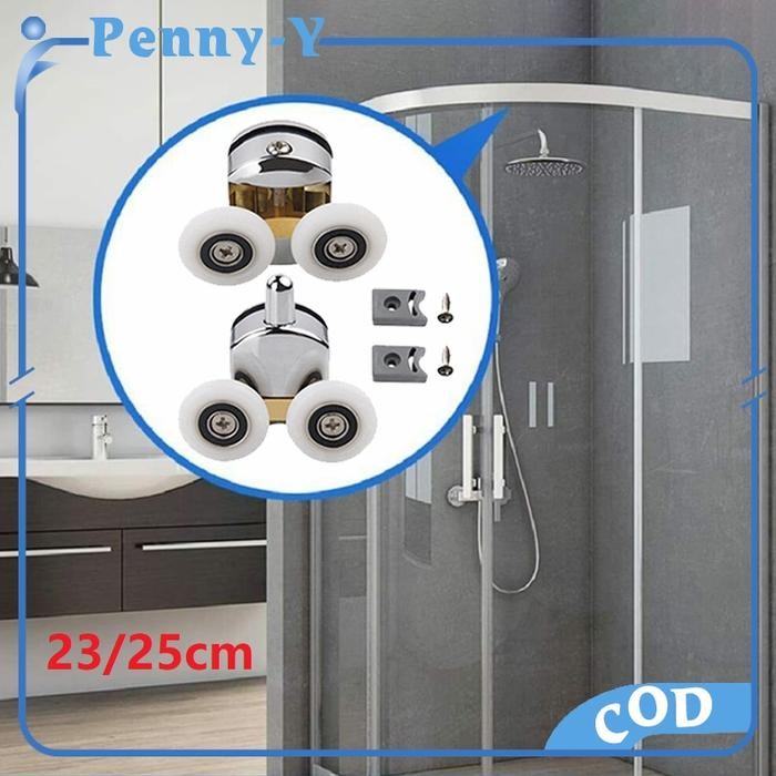 2pcs Roller Pintu Shower 23/25mm Roda Shower Box Roda Kamar Mandi Kaca