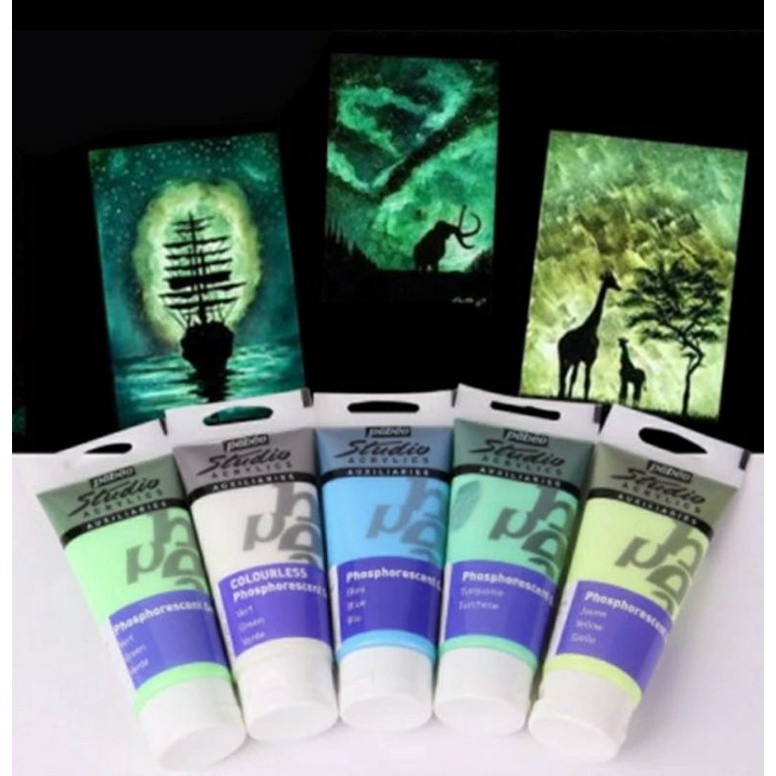 

PEBEO GLOW IN THE DARK ACRYLIC PAINT 100 ML PHOSPHORESCENT GEL CAT FOSFOR