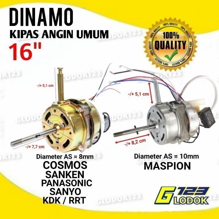 JTTOP" DINAMO MOTOR MESIN KIPAS ANGIN COSMOS MASPION MIYAKO SANKEN KDK RRT