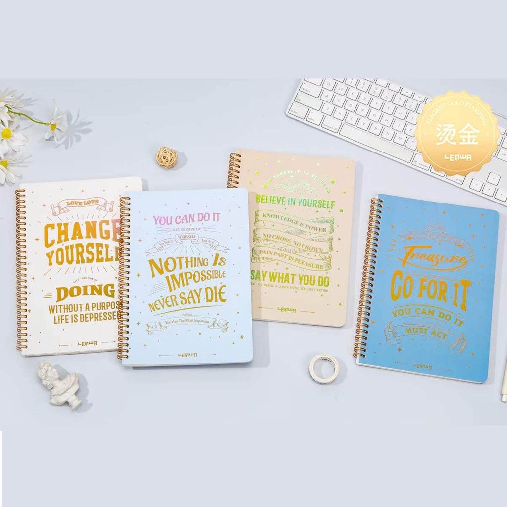 

Buku Tulis Spiral A5&B5 Lenwa Vangogh Words Cute Bergaris