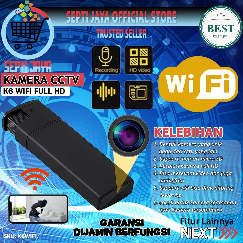 K6 Wifi Spy Cam Lighter V18 Wireless Full HD 1080P Hidden Camera Spycam Korek Api Unik Kamera