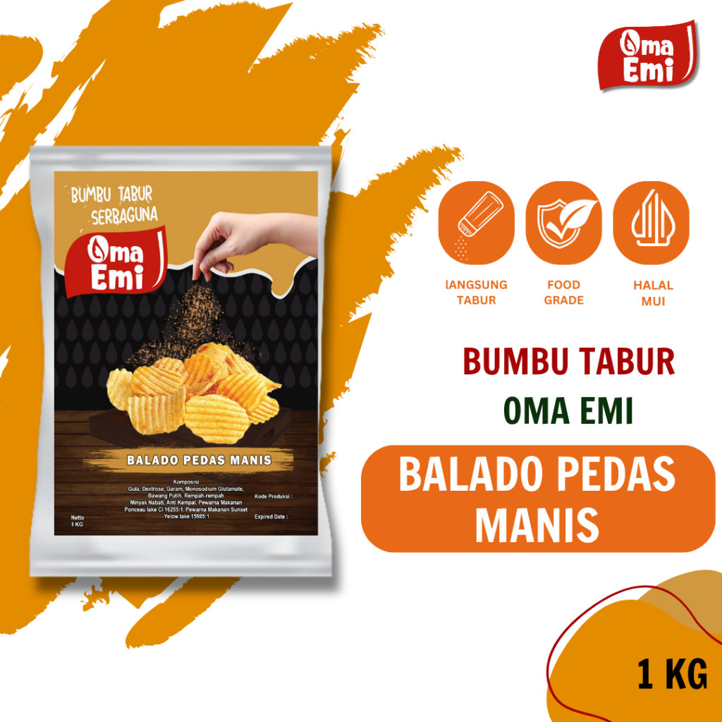 

BUMBU TABUR BALADO PEDAS MANIS 1 KG