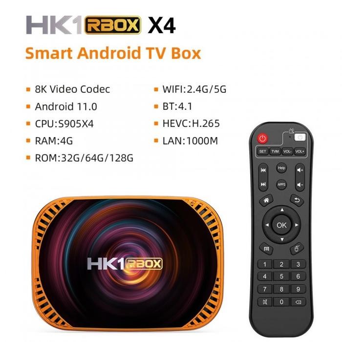 Android 11 Smart Android TV Box 8K - HK1 RBOX X4