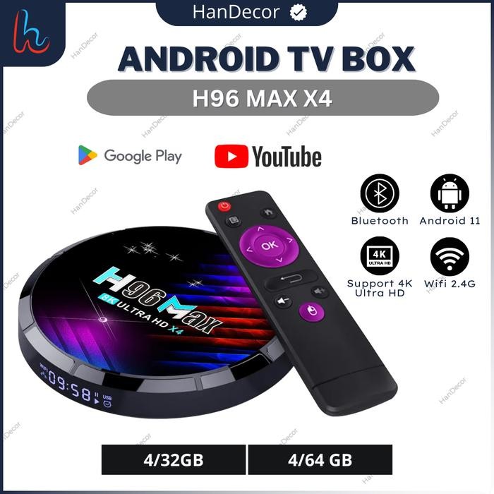 ANDROID TV BOX H96 MAX X4 4/32 DAN 4/64 GB BLUETOOTH ANDROID 11