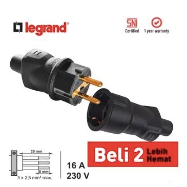 Steker+Contra Karet Legrand / Plug+Socket 2Pin Legrand / 050196+050197