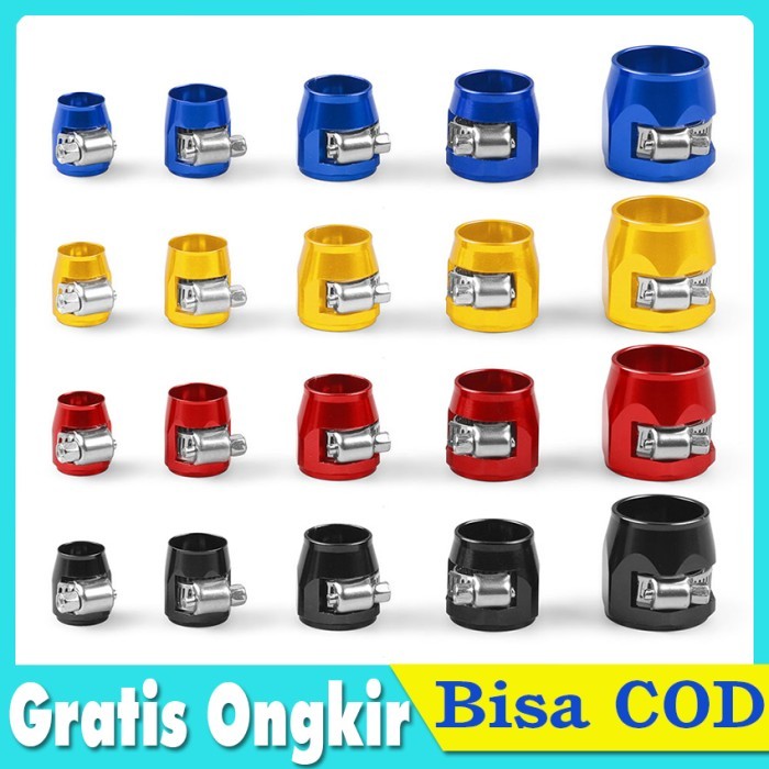 PREMIUM Klem Clamp Hex End Finisher Selang Fitting AN4 AN6 AN8 AN12