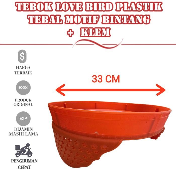 PREMIUM Tebok Sangkar Kandang Love Bird + Klem Diameter 33 cm