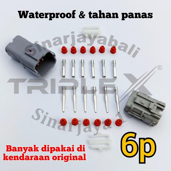 PREMIUM soket 6pin 6p waterproof socket 6 p pin kabel motor mobil ori anti air soketan original