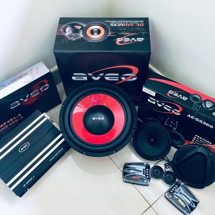 PREMIUM PAKET AUDIO AVEO (A) - Power Subwoofer Speaker Split Tweeter Crossover
