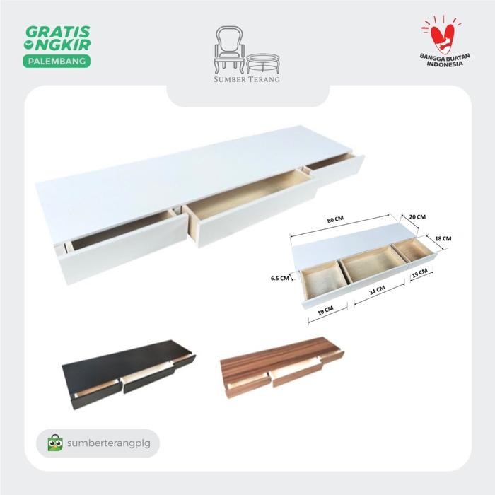 PREMIUM Rak Dinding Ambalan Floating Shelf Meja Minimalis Laci Tempel Dinding