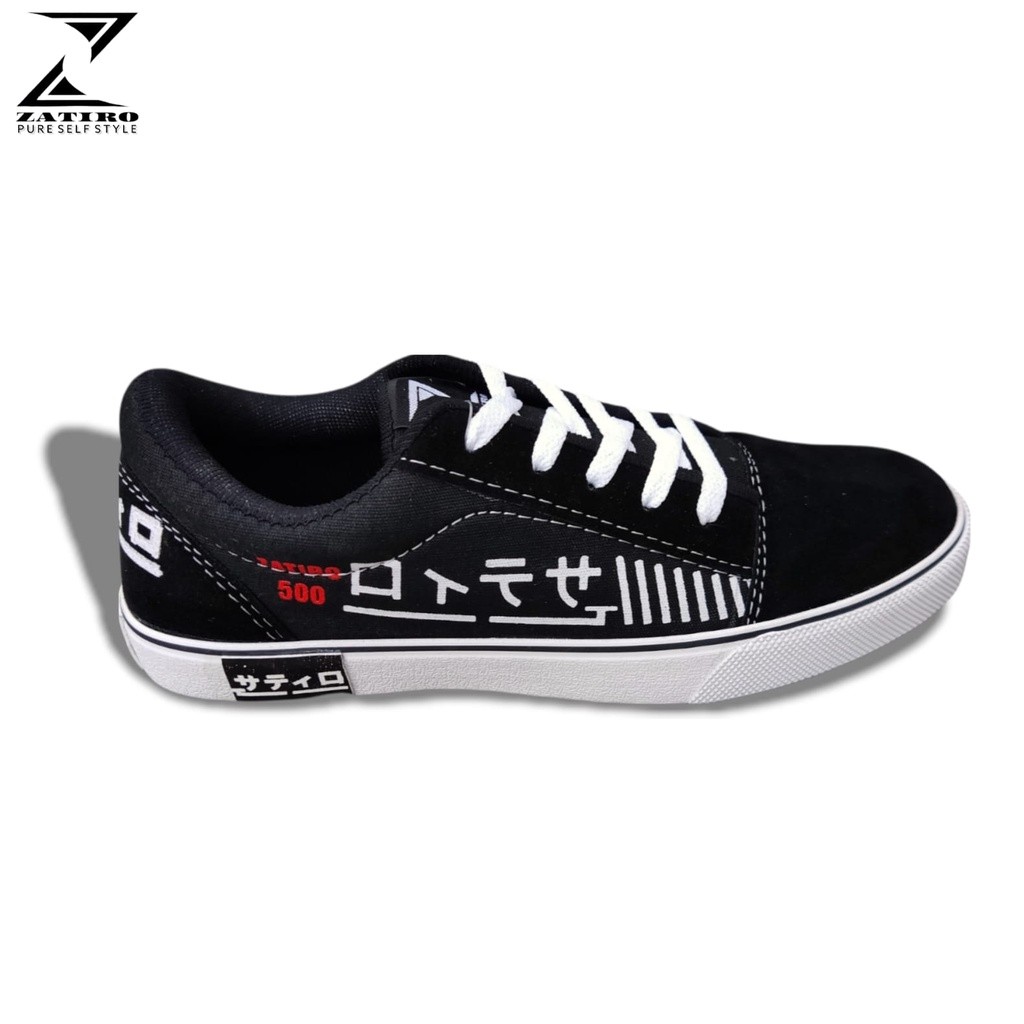 terbaru sepatu zatiro new japan skool black white spatu kasual pria wanita // autetik fpss / zatiro