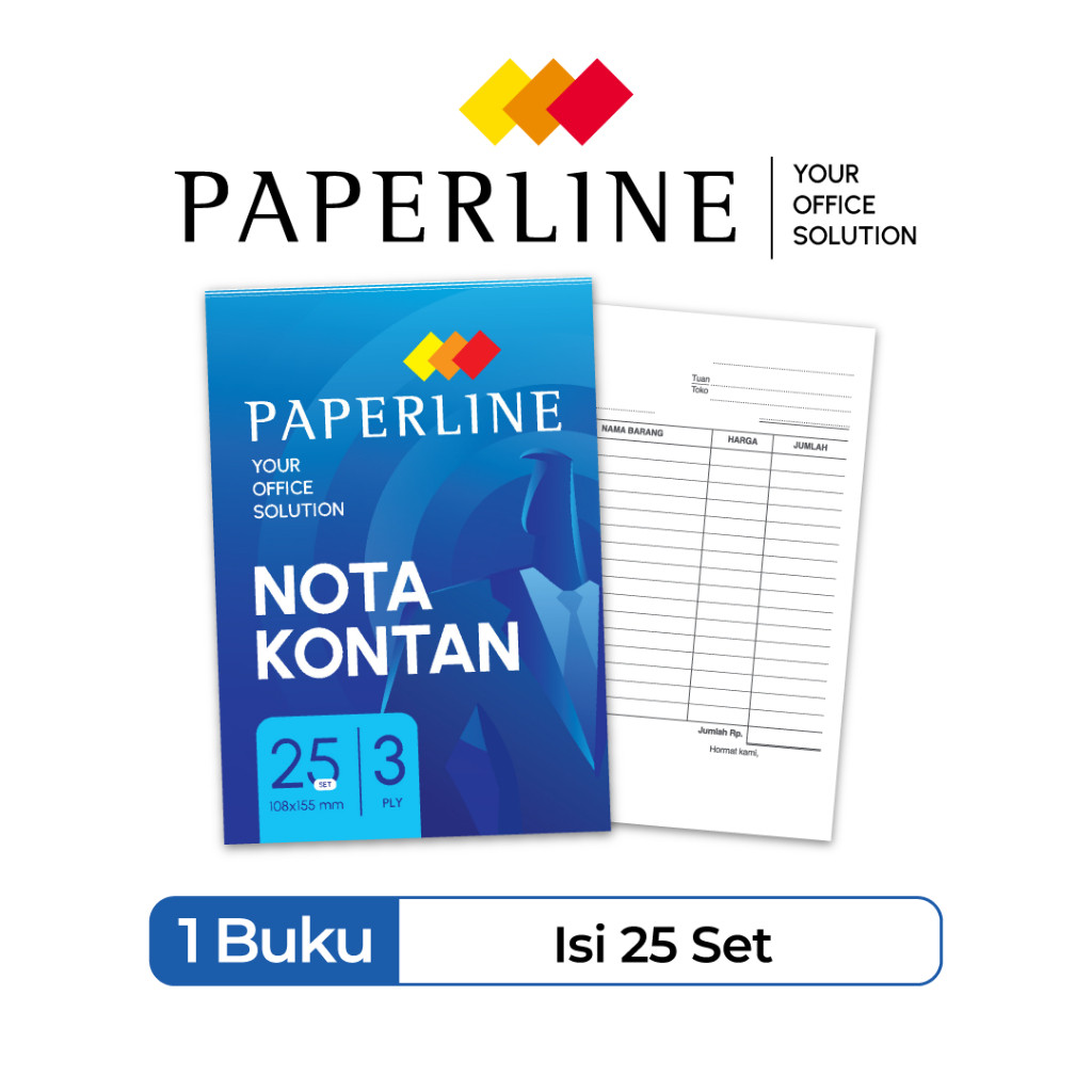 

[BMS Tangerang] Paperline Nota Kontan Kecil 108 x 155mm 3ply