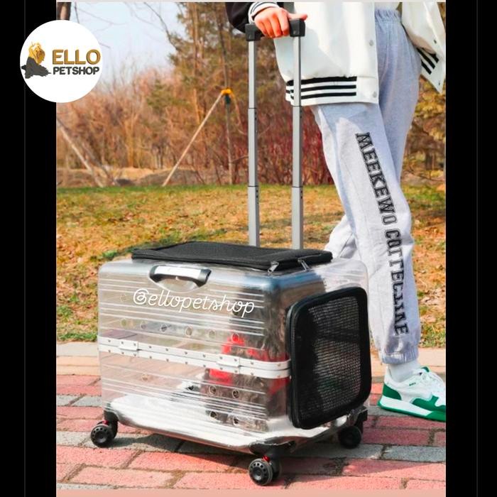 KOPER ANJING KUCING TRANSPARAN / TROLI HEWAN ANJING KUCING BESAR