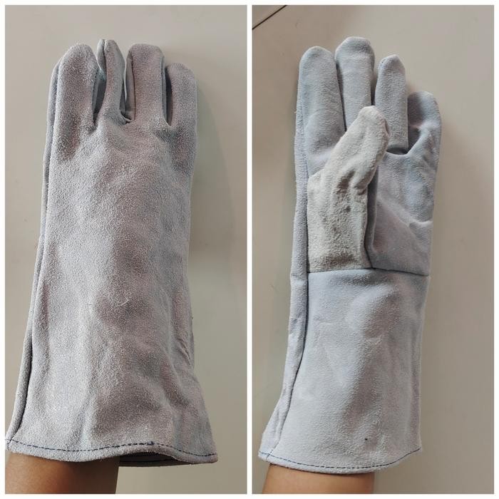 SARUNG TANGAN LAS KULIT ABU TEBAL/ SARUNG TANGAN LAS WELDING