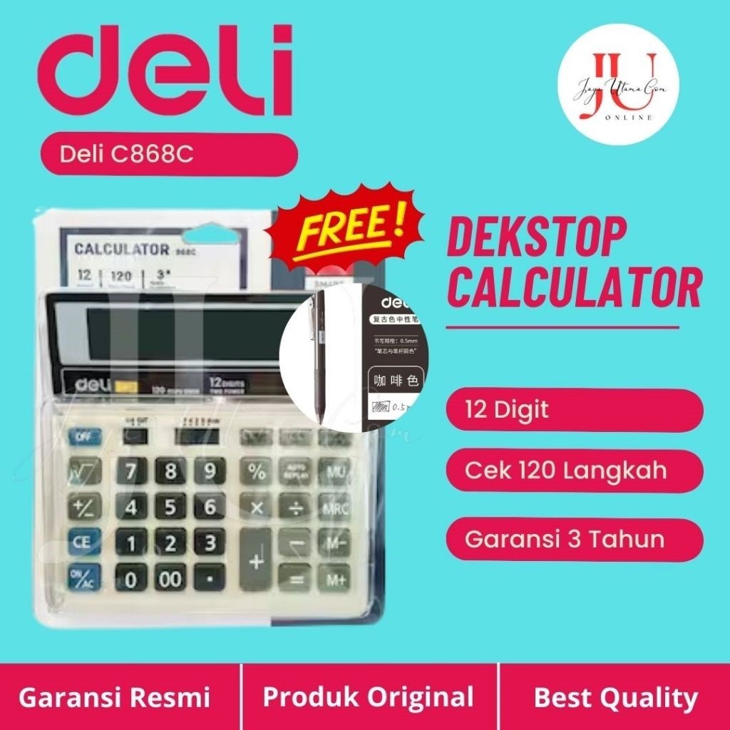 

CALCULATOR DELI C-868C 120 STEP CHECK KALKULATOR C 868C WE!!