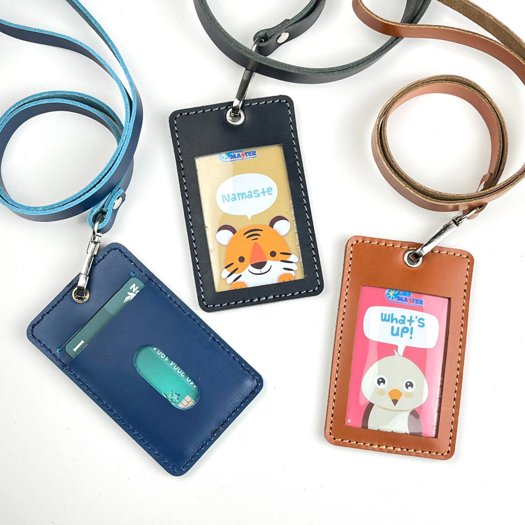 

Gantungan ID Card Kulit Asli - Dompet Id Card Holder Tali Lanyard Name Tag WE!!!