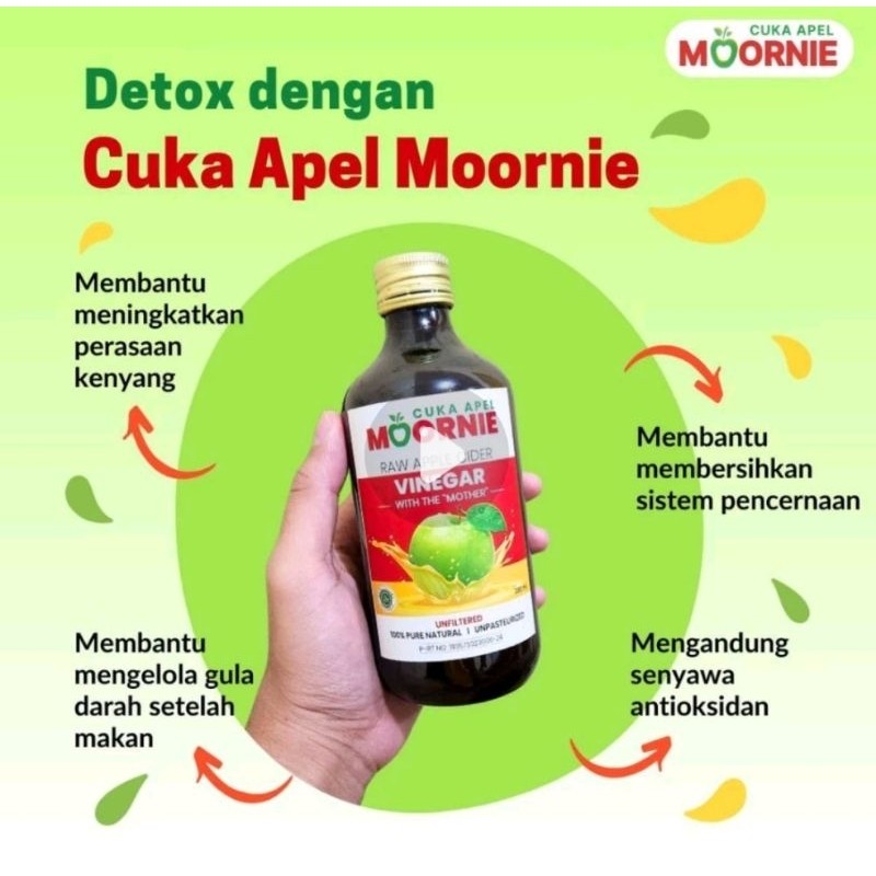 

WHYN!! Cuka Apel Original MOORNIE Organic Apple Cider Vinegar With Mother Untuk Diet & Kesehatan