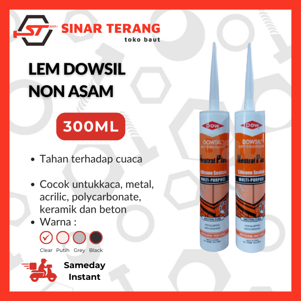 

Lem Dowsil Neutral Clear 300ml Lem Silikon Kaca Non Asam Bening WE!!!