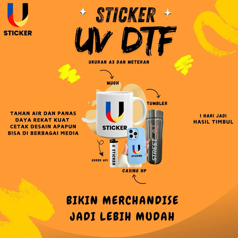 

Cetak Stiker Sticker UV DTF Timbul / Decal Kering Meteran
