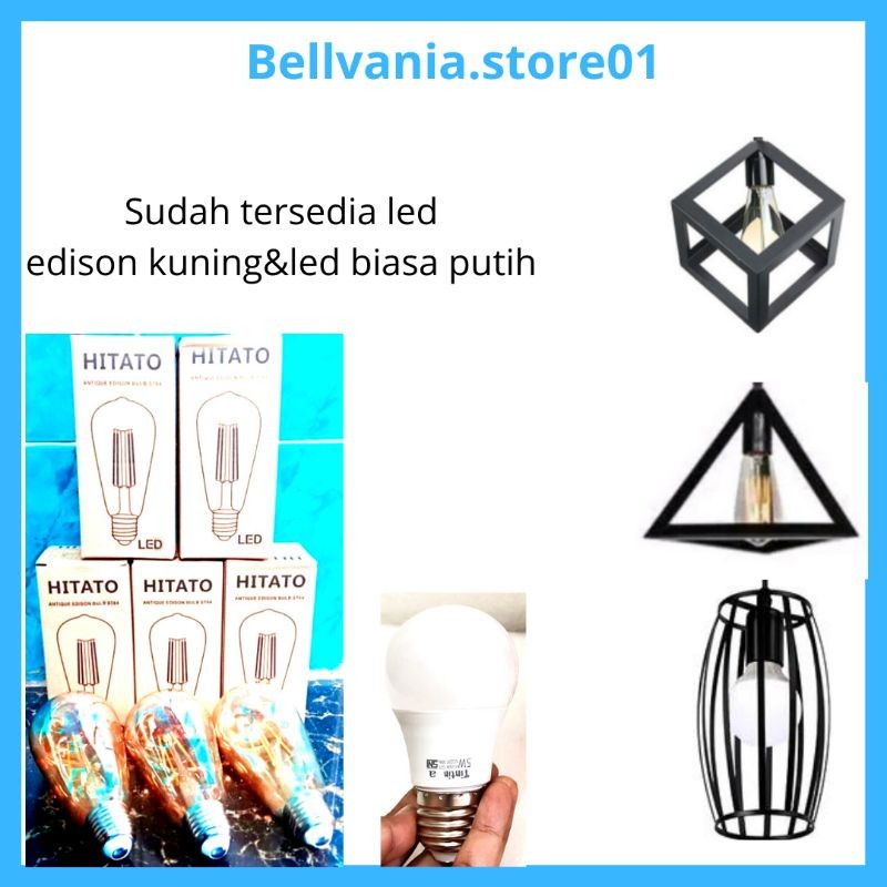 Bellvania Lampu Hias Gantung Minimalis Modern Plafon Ruang Tamu Cafe Kap Diamond Vintage Outdoor
