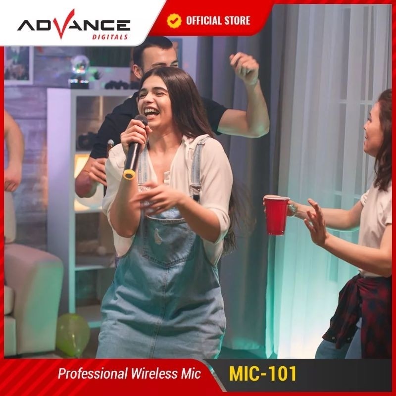 Advance Microphone Mic Single Wireless + Receiver Mic 101