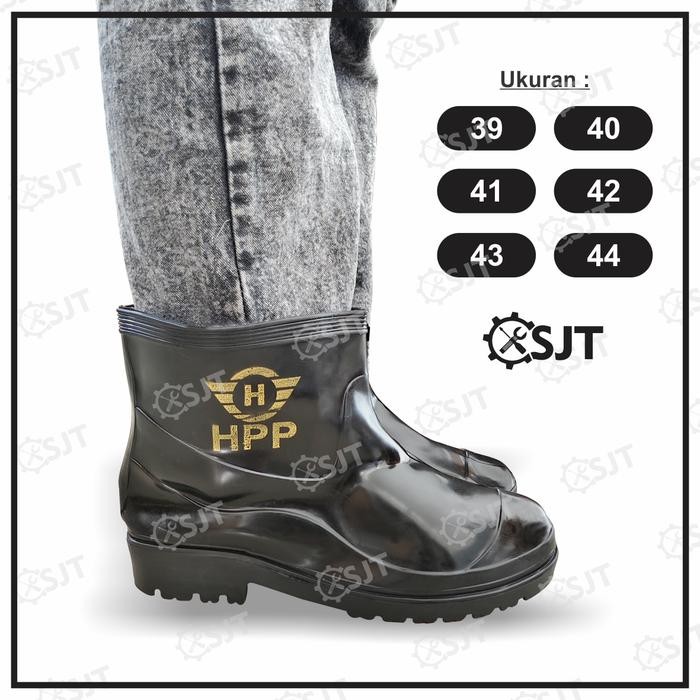 

Terlaris Sjt - Sepatu Boots Mini Hitam Mengkilap / Shoes Booth Karet Pendek Ringan