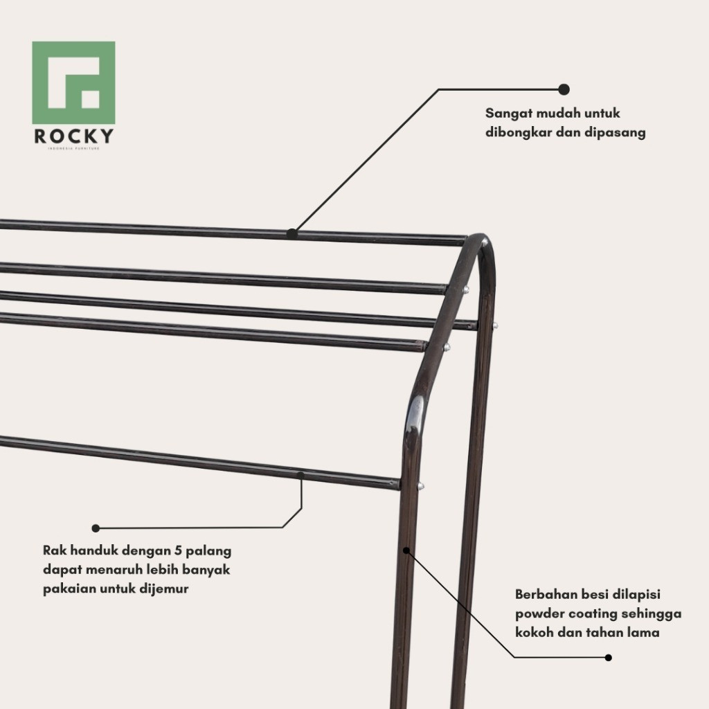 JEMURAN HANDUK KECIL ALUMUNIUM TEMPAT PENGERING HANDUK TAURUS ARIES