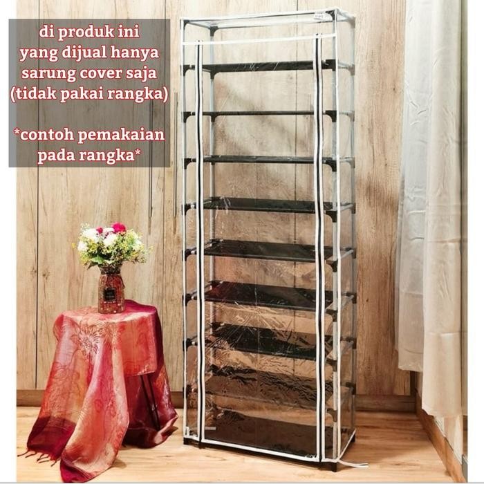 NINE BOX COVER FULL MIKA PLASTIK UNTUK RAK SEPATU