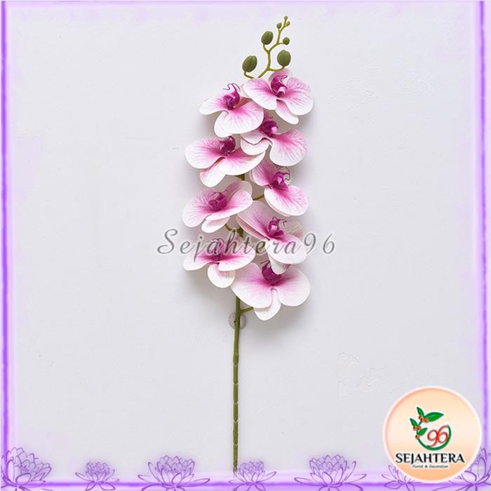 Bunga Anggrek Bulan Latex Cabang 9 - 1 PCS Bunga Anggrek Artificial Bunga Plastik Import - Bunga