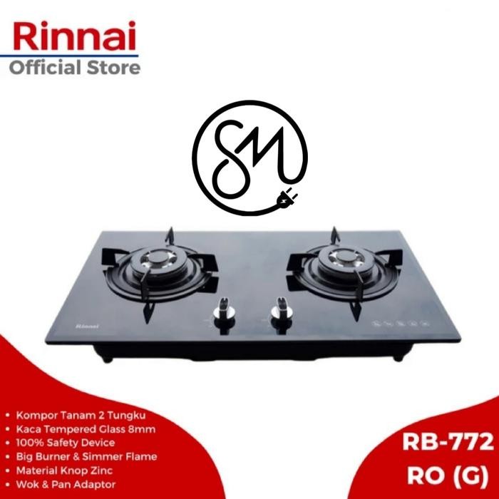 Kompor Gas Tanam Rinnai RB772ROG Kaca