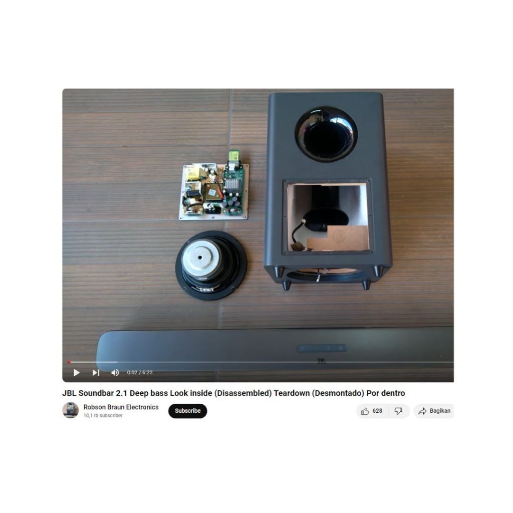 Speaker Subwoofer 6.5 inch JBL 4 ohm 100W Subwoofer 6 inch JBL Bar 2.1 Deep Bass (MK2)