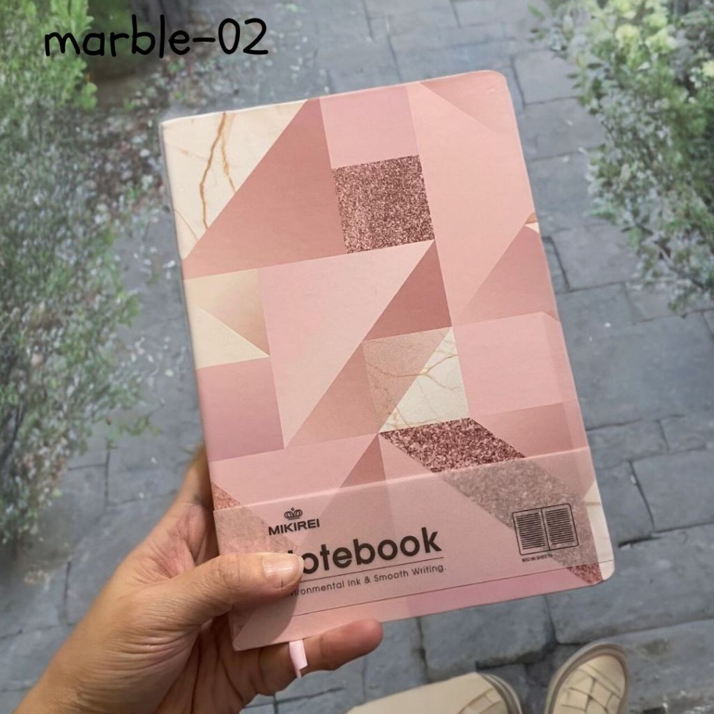 

MIKIREI Pink Marble Series Hardcover Diary Buku Note Book Planner A5 Ruled Diary Travel Journal