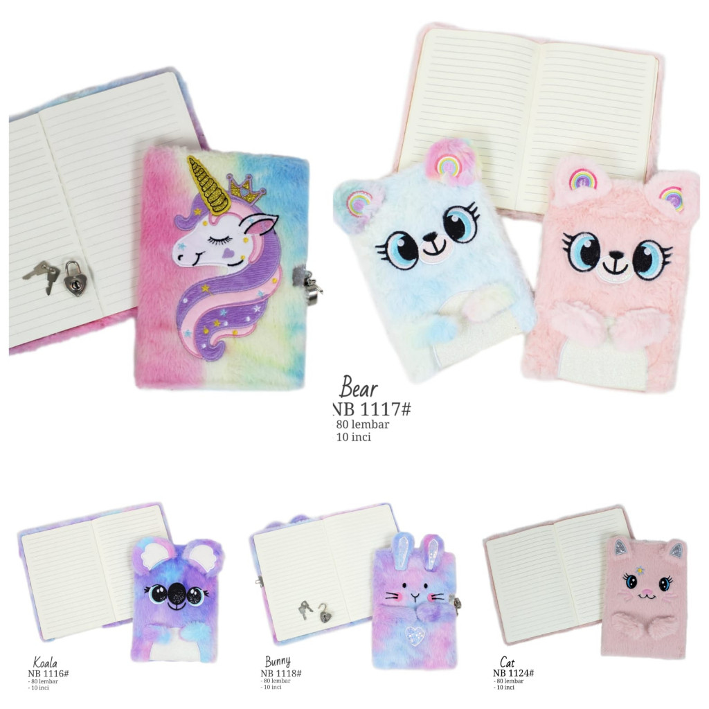 

Notebook FUR Bulu Buku Agenda Diary Book BULU bunny unicorn