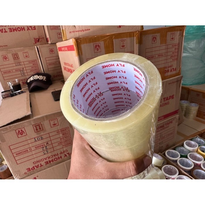 

Flyhome 1Dus Lakban Bening 45x100Y 2Inchi Solasi Uk Besar 72Roll Eco 100 Yard Cargo