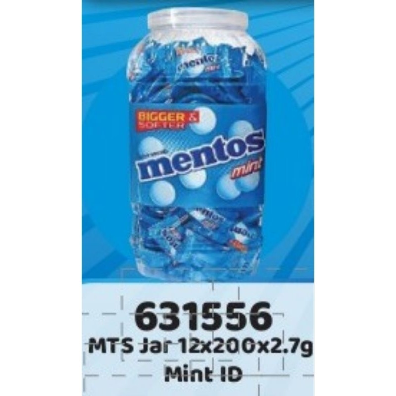 

Olivoliv Snack Mentos Mint Jar Isi 200 X 2.7G Permen Gum Snack Murah