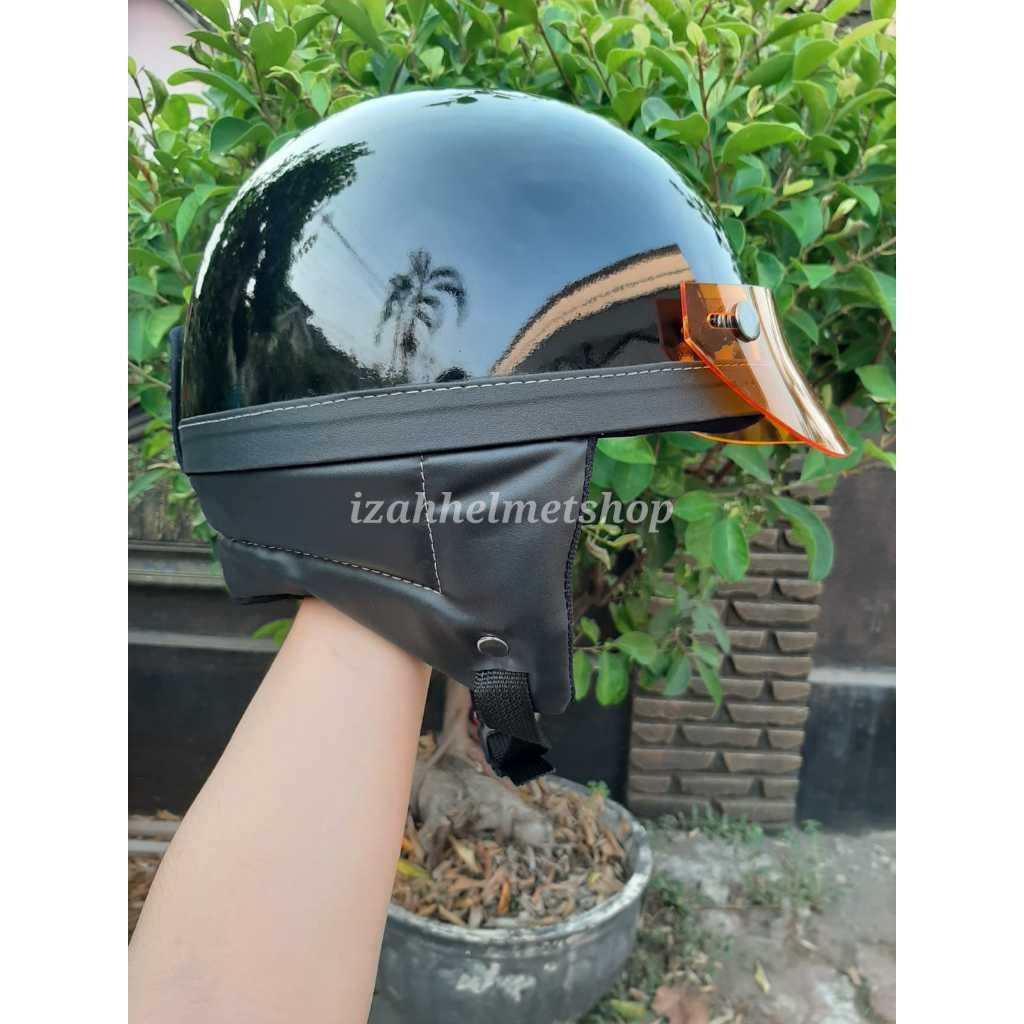 Fresh Lingling Helm Chip Hitam Polos-Helm Chip Vintage-Helm Chip Custom Izahhelmet