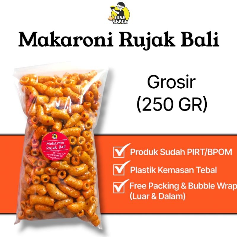 

Olivoliv Snack [Lesa Snack] Makaroni Rujak Bali () 250Gr 500Gr 1Kg Snack Kiloan Cemilan Camilan