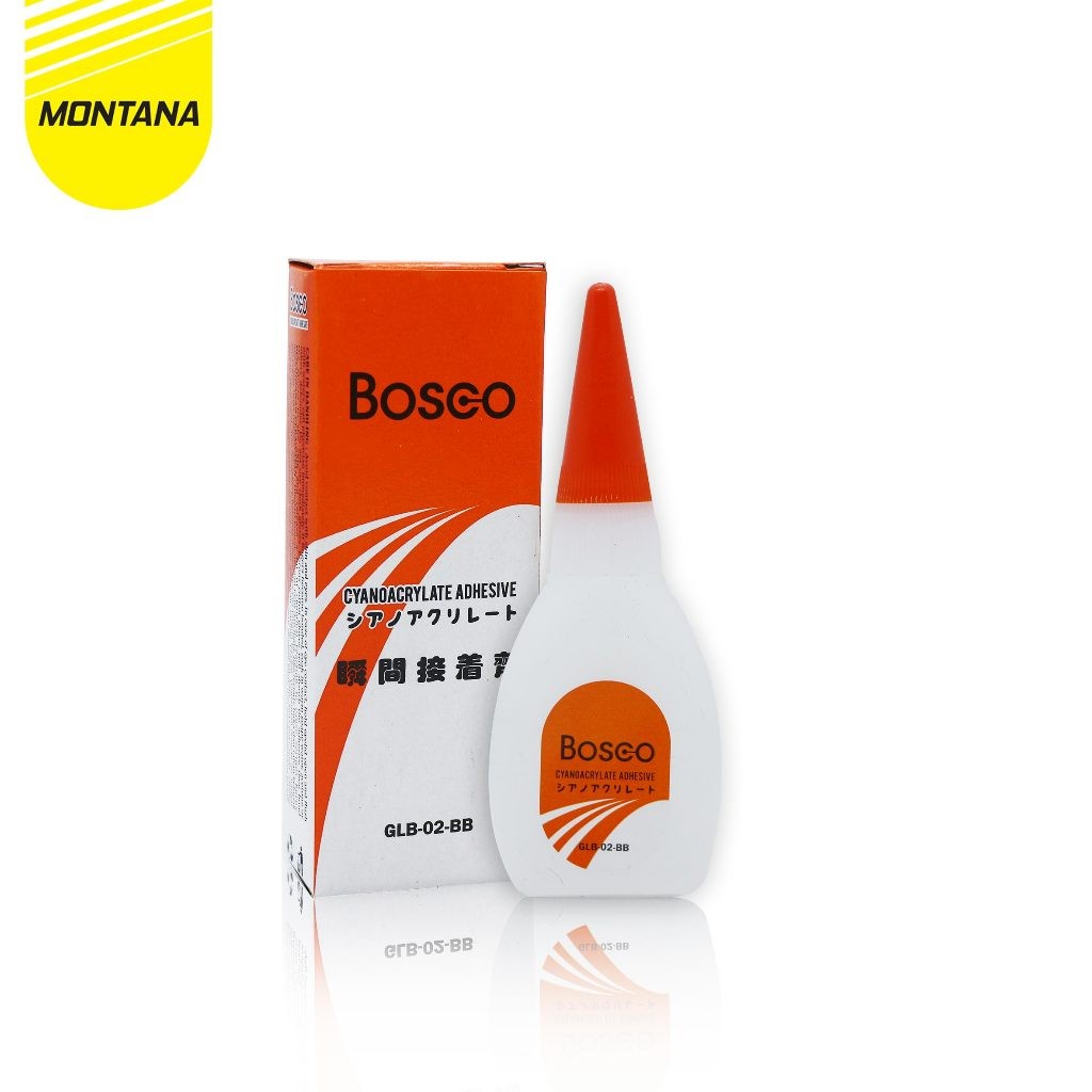 

MONTANA Bosco Lem Korea 1 Box 50 Pcs Power Glue Perekat Kaca dan Besi Serbaguna GLB-02BB