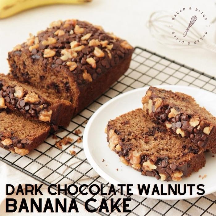 

JTTOP" DARK CHOCO WALNUT BANANA CAKE / BANANA BREAD BY BREAD & BITES [PERSONAL LOAF 500G, FULL LOAF