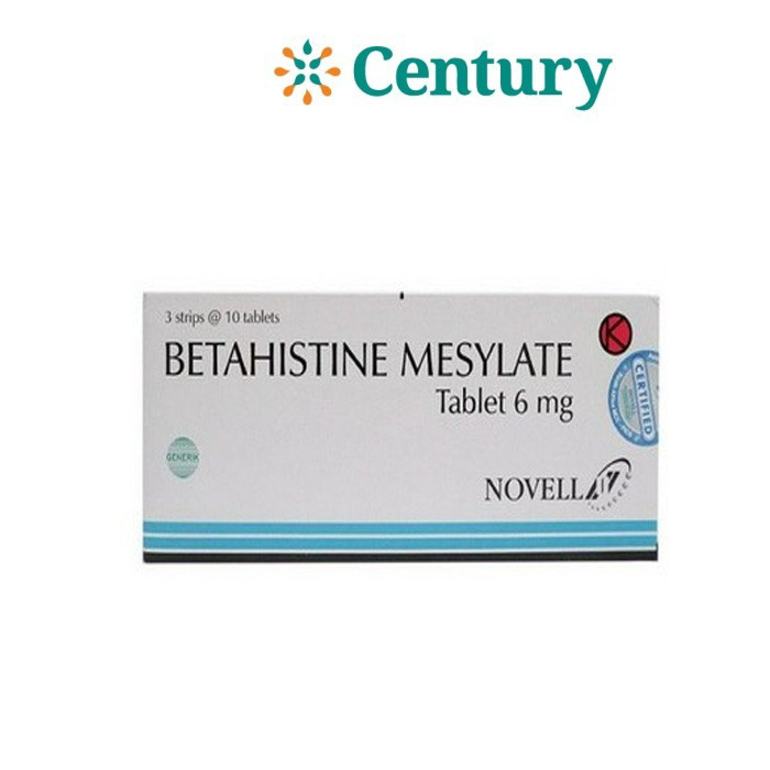 BETAHISTINE MESILATE 6 MG 10 TABLET/BETAHISTINE/SAKIT KEPALA/VERTIGO