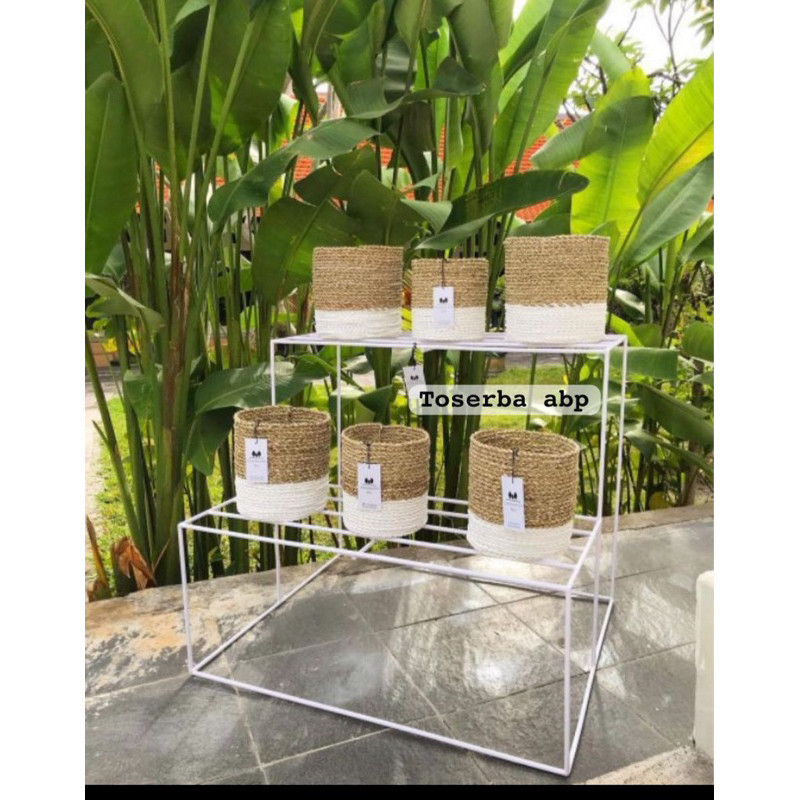 Happygardens Rak Bunga Susun Besi Tingkat 3 / Rak Bunga Minimalis / Rak Pot Bunga Susun Besi