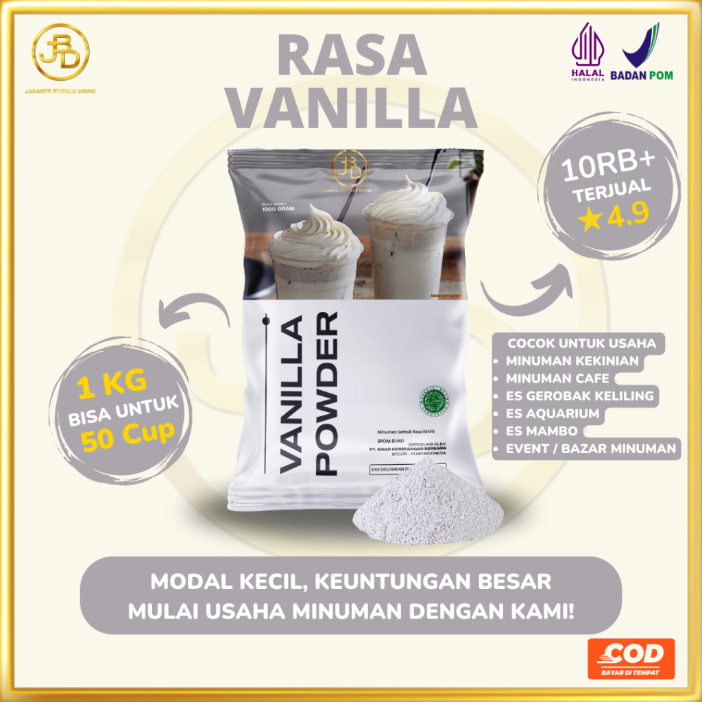 

Bubuk Minuman Premium VANILLA - Jakarta Bubble Drink BPOM&HALAL