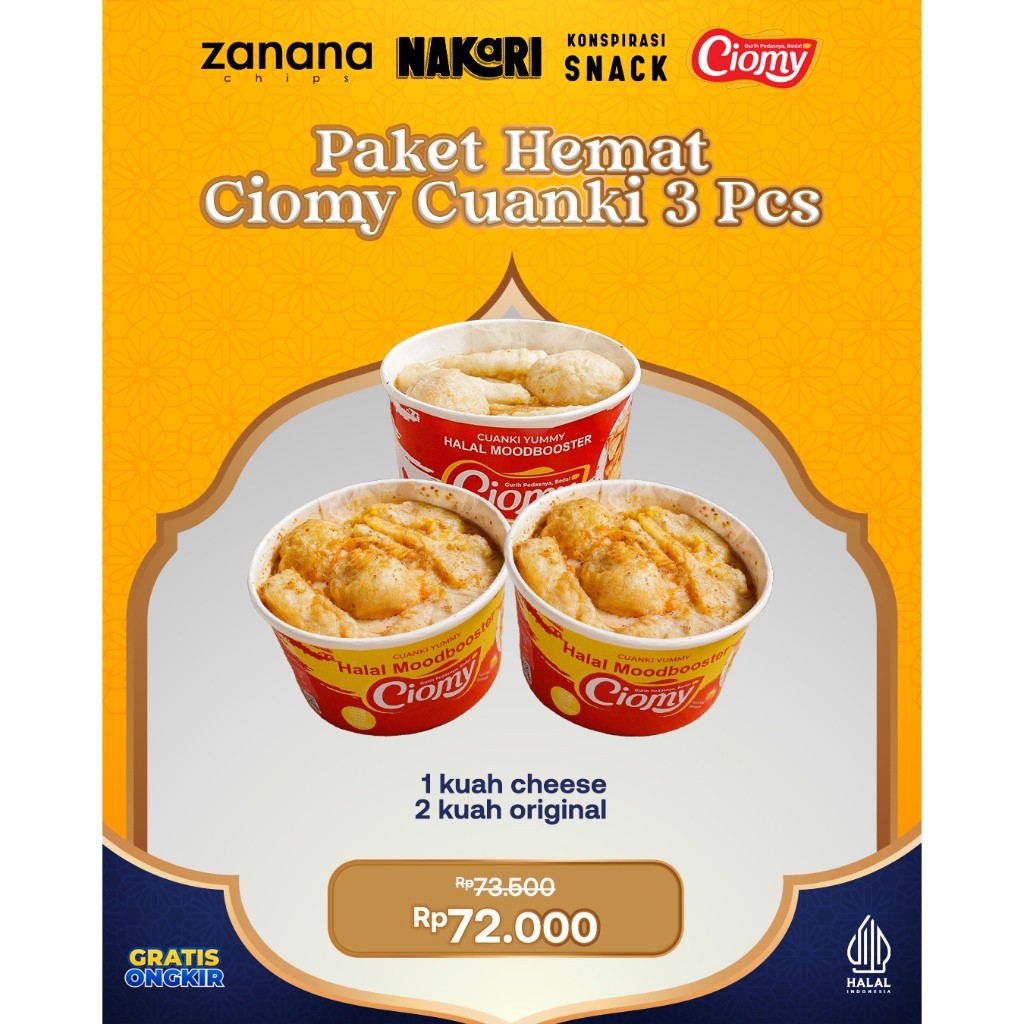 

PAKET BUNDLING 3 CIOMY CUANKI CUP UKURAN REGULER TERLARIS