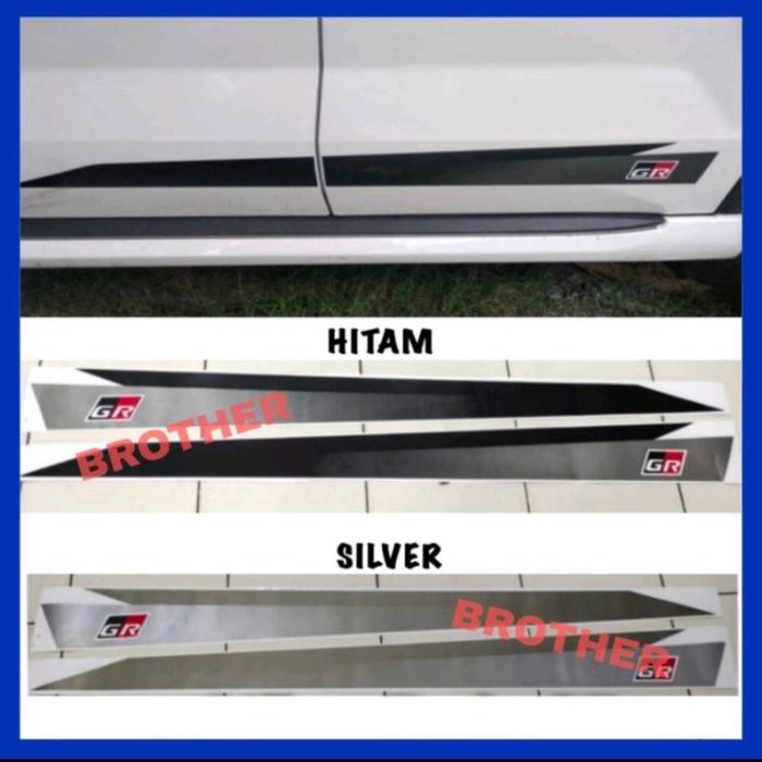 Stiker Body Samping Mobil Avanza Xenia Veloz 2022 2023 GR Hitam Silver