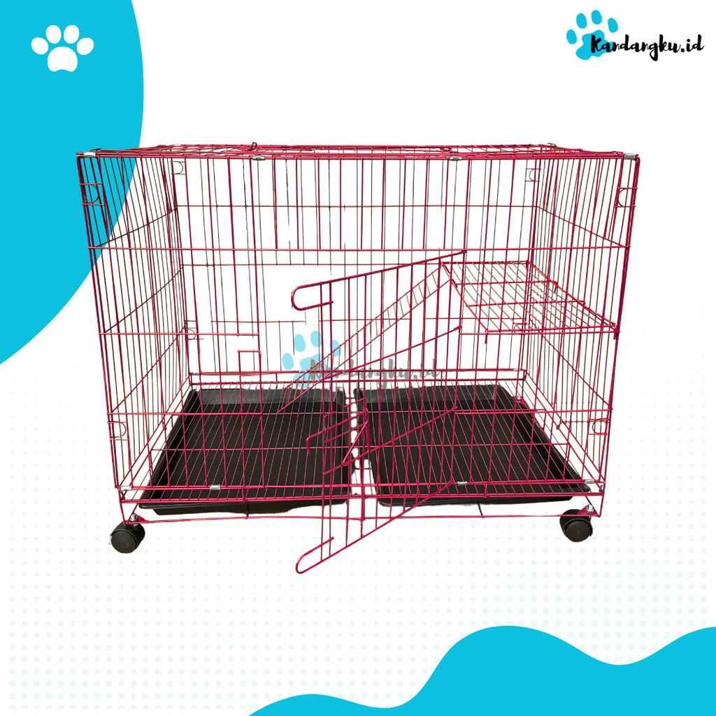 KANDANG JUMBO SIZE XXL 1 TINGKAT + RODA KANDANG KUCING KELINCI ANJING LUAS - Kandangku.id