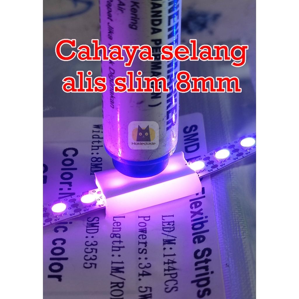 Selang Alis Slim 13 x 6 mm silicone tube led strip ws2812b 8mm IP67
