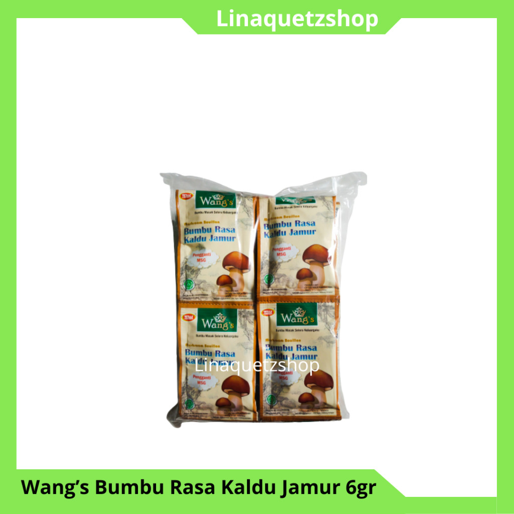 

Wang's Bumbu Rasa Kaldu Jamur 6gr 1Pack (24 Pcs)